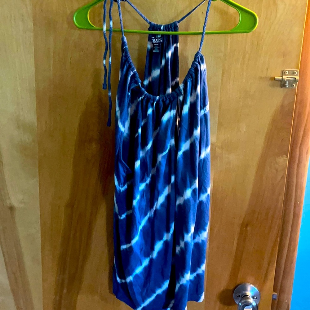 Size S Chaps blue and white tie dye sleeveless top